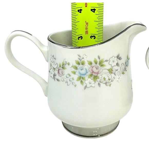 Carlion Fine China Creamer And Sugar Bowl with Lid Set Corsage #481 Japan Floral - Picture 14 of 14